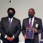 Brother Dr. Clarke McGriff (Mu Psi '74) receives the Founders' Lifetime Achievement Award.